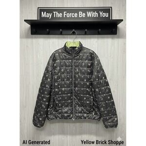 Star Wars‎ Mandalorian Grogu Baby Yoda Reversible Lightweight Puffer Jacket Sz L